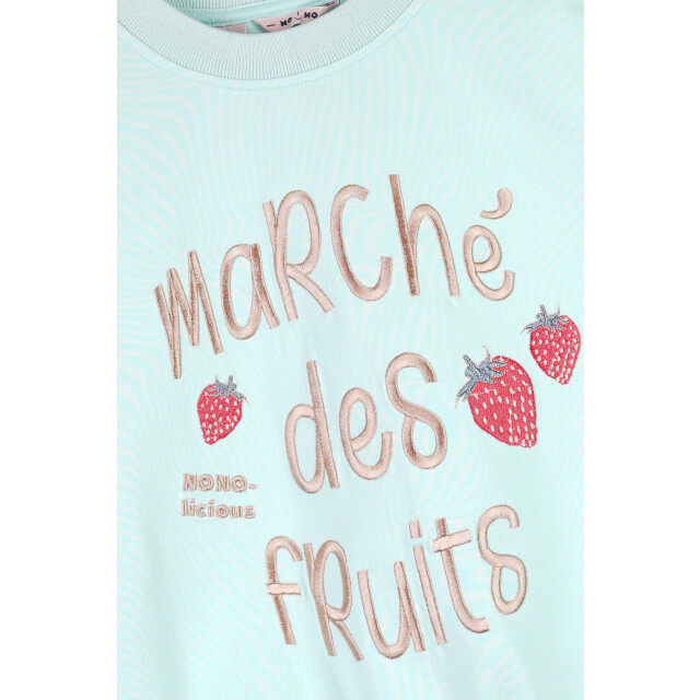 NoNo Zomer sweater meisjes mint borduursel ko N502-5301-315 large