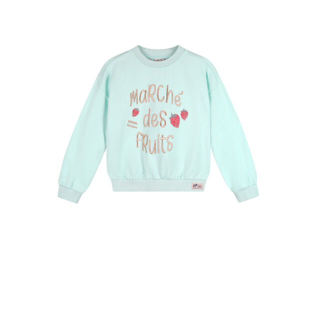 NoNo Zomer sweater meisjes mint borduursel ko N502-5301-315 large