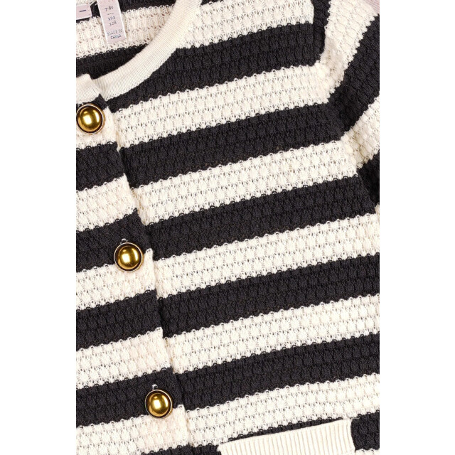 NoNo Zomer vest meisjes wit gebreid, gestreept aiko N502-5303-020 large