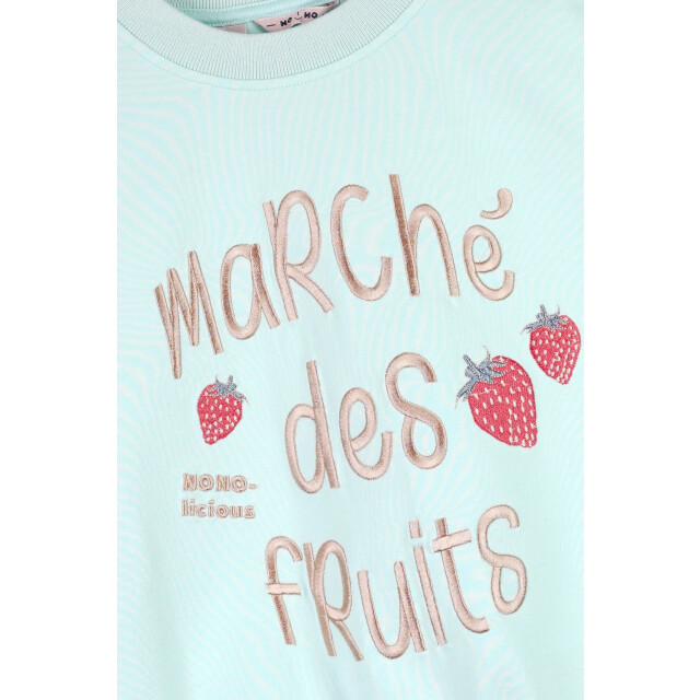 NoNo Zomer sweater meisjes mint borduursel ko N502-5301-315 large