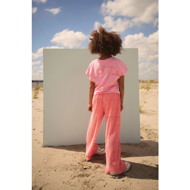 NoNo Zomer palazzo broek meisjes koraal daisy aop, plissee sun N502-5600-545 large