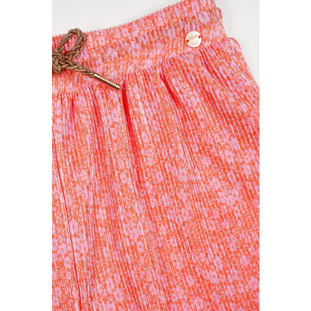 NoNo Zomer palazzo broek meisjes koraal daisy aop, plissee sun N502-5600-545 large