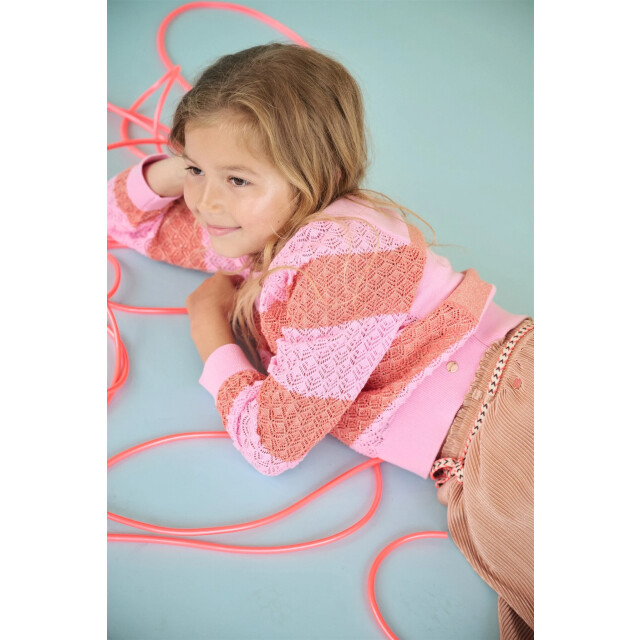 NoNo Zomer sweater meisjes bubblegum crochet gebreid kerala N502-5307-272 large