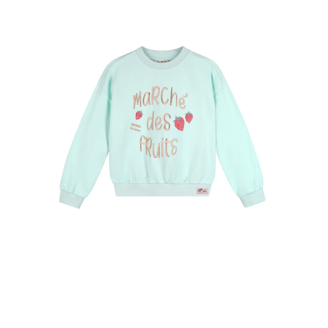 NoNo Zomer sweater meisjes mint borduursel ko N502-5301-315 large