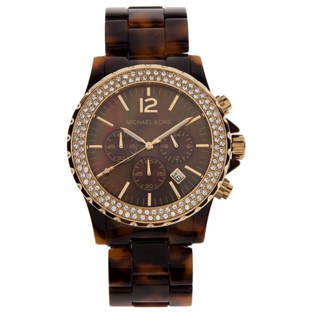 Michael Kors Bicolor resin horloge voor dames met analoge wijzerplaat Michael Kors Bicolor Resin Horloge voor Dames met Analoge Wijzerplaat large