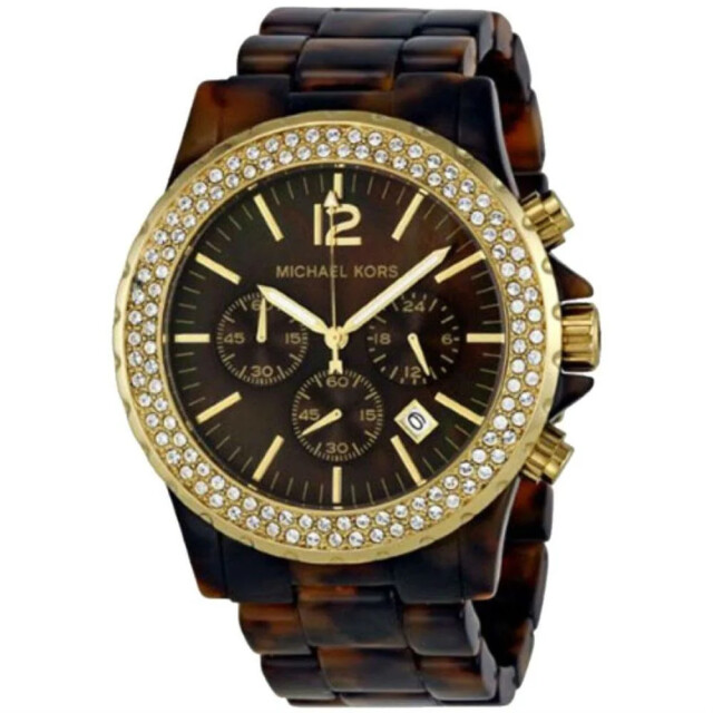 Michael Kors Bicolor resin horloge voor dames met analoge wijzerplaat Michael Kors Bicolor Resin Horloge voor Dames met Analoge Wijzerplaat large