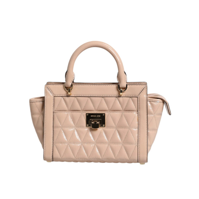 Michael Kors Quilted leren logo crossbody vivianne bag Michael Kors Beige Quilted Leren Logo Crossbody VIVIANNE Bag large