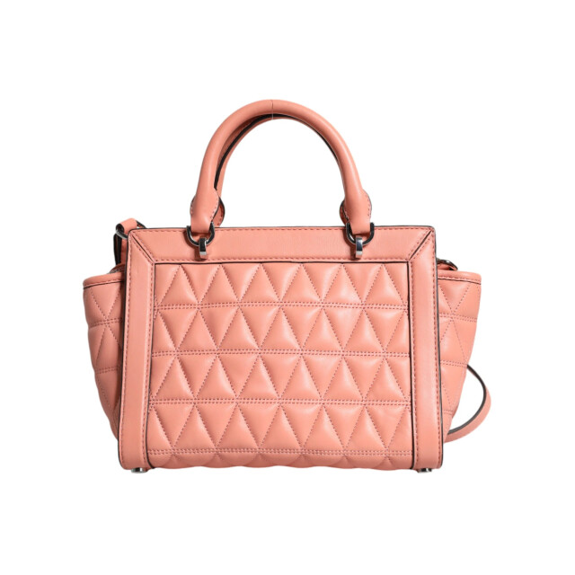 Michael Kors Quilted leren logo crossbody vivianne messenger tas Michael Kors Beige Quilted Leren Logo Crossbody VIVIANNE Messenger Tas large