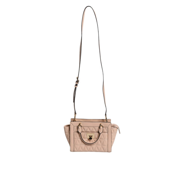 Michael Kors Quilted leren logo crossbody vivianne bag Michael Kors Beige Quilted Leren Logo Crossbody VIVIANNE Bag large