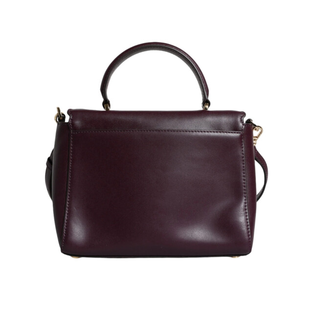 Michael Kors Leren logo plaque crossbody mindy tas Michael Kors Paarse Leren Logo Plaque Crossbody MINDY Tas large
