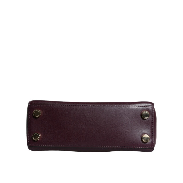 Michael Kors Leren logo plaque crossbody mindy tas Michael Kors Paarse Leren Logo Plaque Crossbody MINDY Tas large