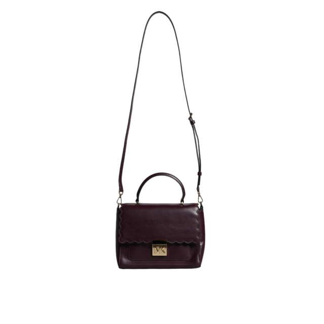 Michael Kors Leren logo plaque crossbody mindy tas Michael Kors Paarse Leren Logo Plaque Crossbody MINDY Tas large