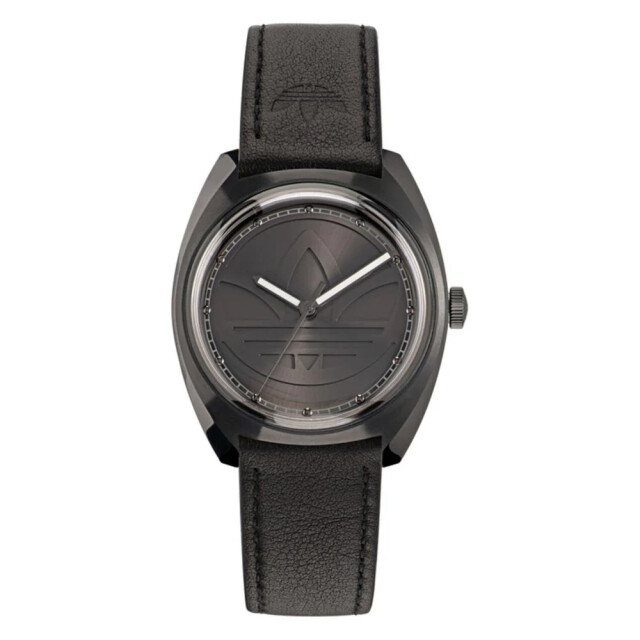 Adidas Lederen horloge met quartz mechanisme Adidas Zwarte Lederen Horloge met Quartz Mechanisme large