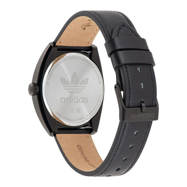 Adidas Lederen horloge met quartz mechanisme Adidas Zwarte Lederen Horloge met Quartz Mechanisme large