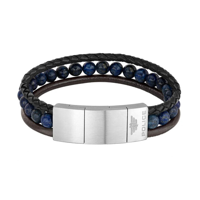 Police Leren horloge met stalen kast en unieke sluiting Police Blauwe Leren Horloge met Stalen Kast en Unieke Sluiting large