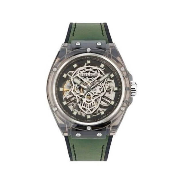 Police Politie siliconen horloge met grijze wijzerplaat Politie Groene Siliconen Horloge met Grijze Wijzerplaat large