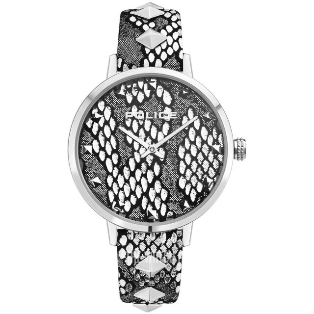 Police Leren horloge met analoge wijzerplaat Police Grijze Leren Horloge met Analoge Wijzerplaat large