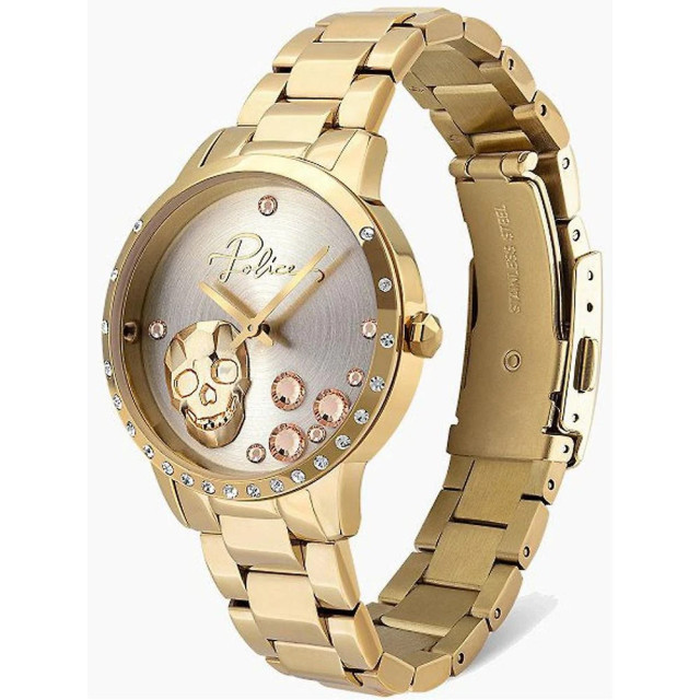 Police Stalen horloge met analoog display Police Gouden Stalen Horloge met Analoog Display large