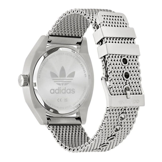 Adidas Rvs horloge met groene wijzerplaat en 10atm waterdichtheid Adidas Grijze RVS Horloge met Groene Wijzerplaat en 10ATM Waterdichtheid large