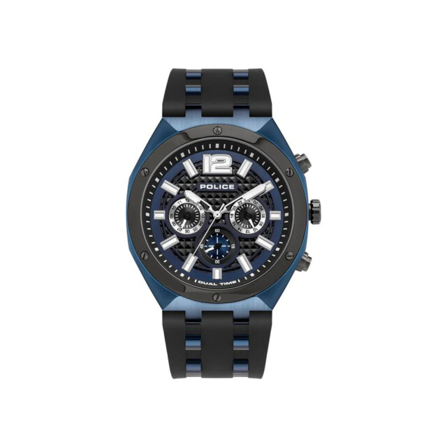 Police Siliconen horloge met chronometerfunctie Police Blauwe Siliconen Horloge met Chronometerfunctie large