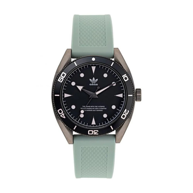 Adidas Siliconen horloge met stalen kast en 10atm waterdichtheid Adidas Groene Siliconen Horloge met Stalen Kast en 10ATM Waterdichtheid large