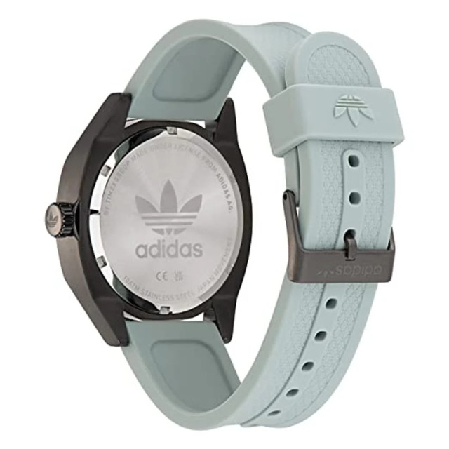 Adidas Siliconen horloge met stalen kast en 10atm waterdichtheid Adidas Groene Siliconen Horloge met Stalen Kast en 10ATM Waterdichtheid large