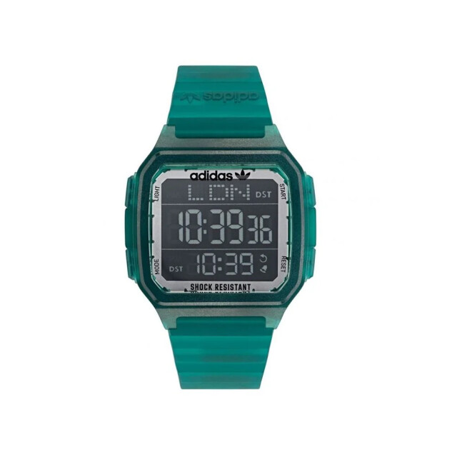 Adidas Hars horloge met digitale functies Adidas Groene Hars Horloge Met Digitale Functies large