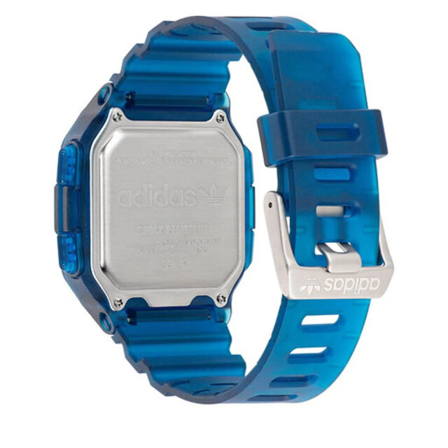 Adidas Hars horloge met digitale weergave en alarm Adidas Blauwe Hars Horloge met Digitale Weergave en Alarm large