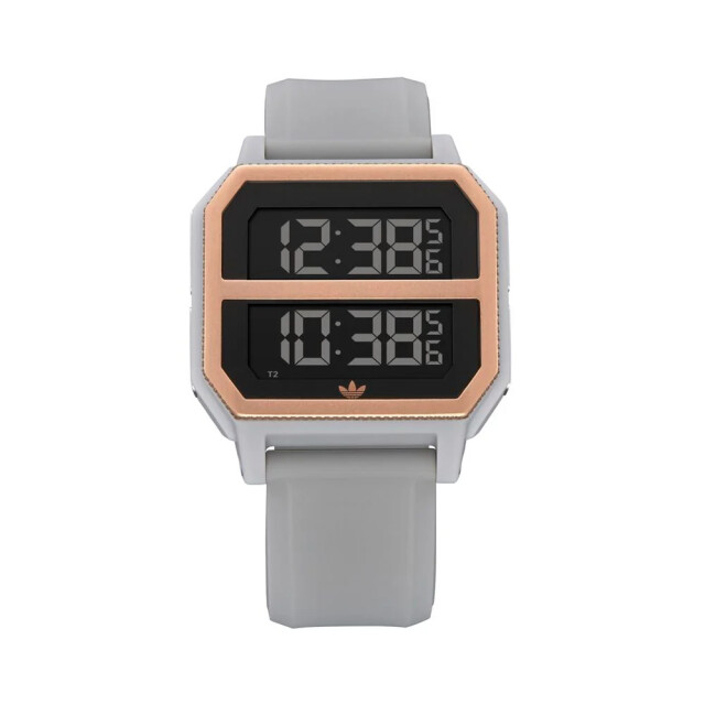 Adidas Siliconen horloge met digitale weergave Adidas Grijze Siliconen Horloge Met Digitale Weergave large