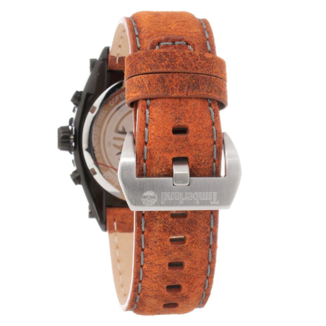 Timberland Bruine leren horloge met datumfunctie 10atm Timberland Bruine Leren Horloge large