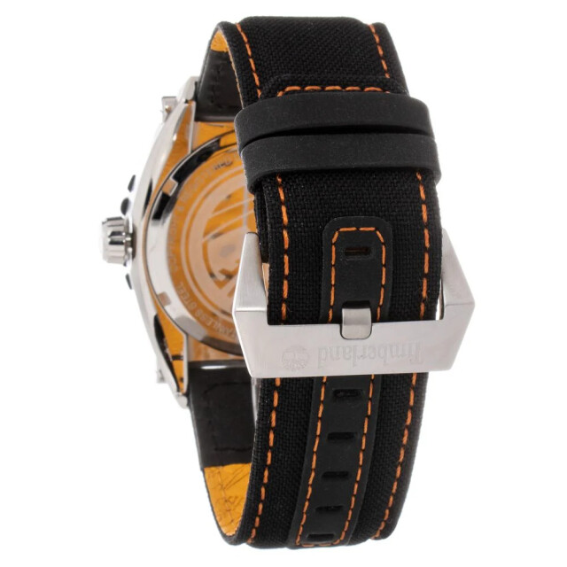 Timberland Leren horloge met datumfunctie en 10atm waterdichtheid Timberland Zwart Leren Horloge large