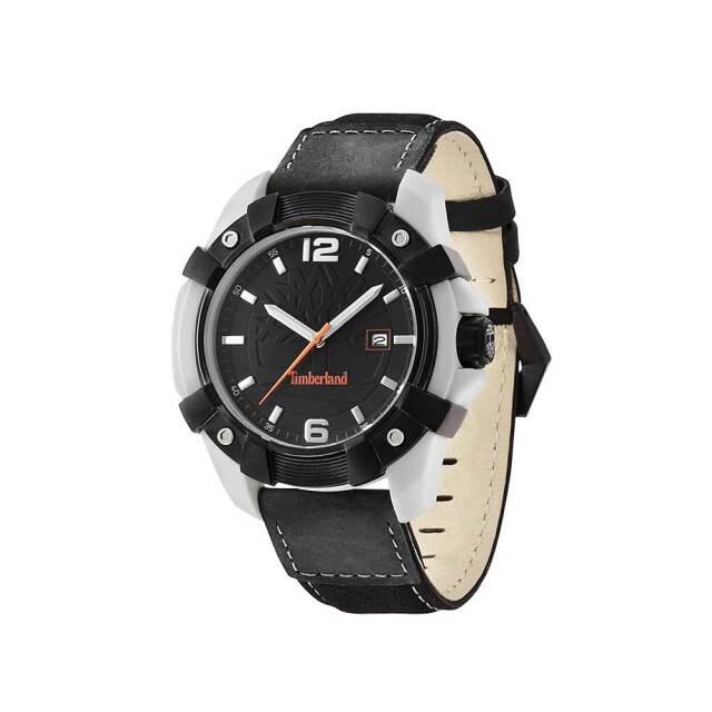 Timberland Leren horloge met chocorua functies Timberland Zwarte Leren Horloge large
