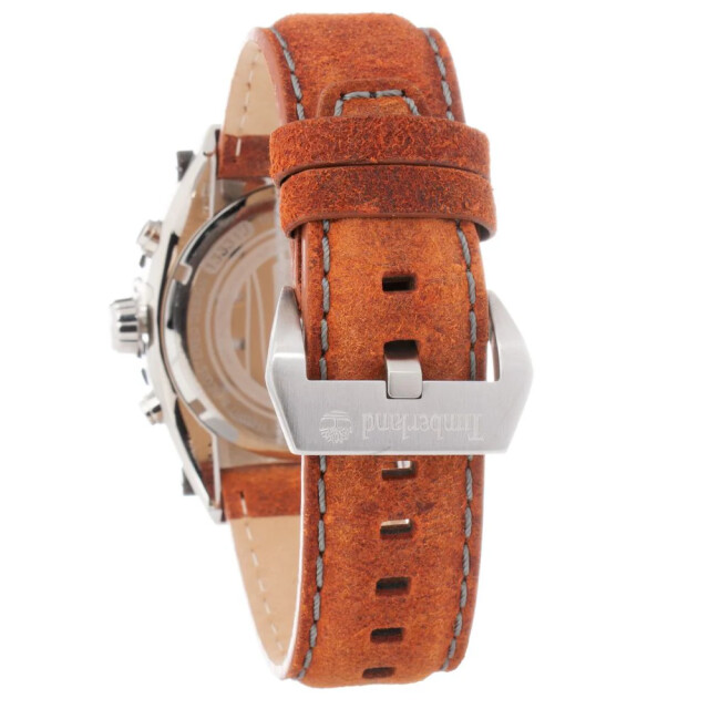 Timberland Leren horloge met zwarte wijzerplaat en datum Timberland Bruin Leren Horloge large