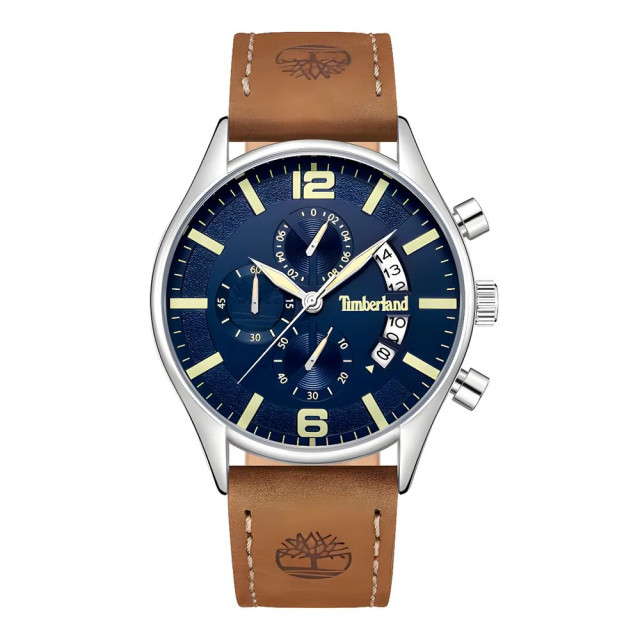 Timberland Leren horloge met blauwe wijzerplaat Timberland Bruine Leren Horloge Met Blauwe Wijzerplaat large