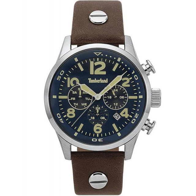 Timberland Blauwe wijzerplaat met een 44 mm diameter en waterbestendig tot 5 atm Timberland Blauwe Wijzerplaat met een 44 MM Diameter en Waterbestendig tot 5 ATM large
