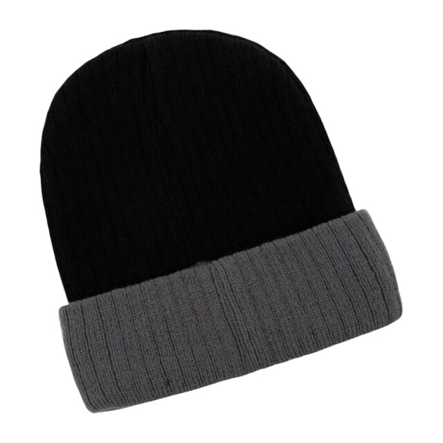 Korntex Tweekleurige muts UTLT925_blackgrey large