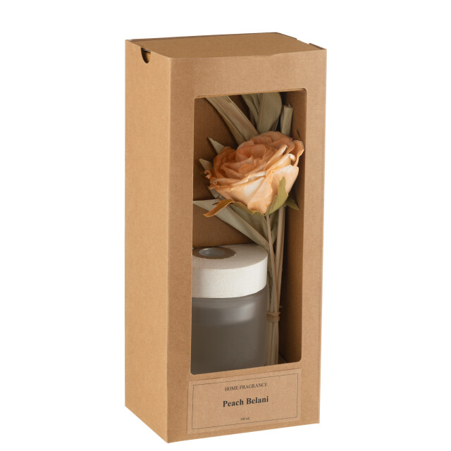 J-Line geurolie+bloem glas 11.5x8.5x27cm 3066141 large