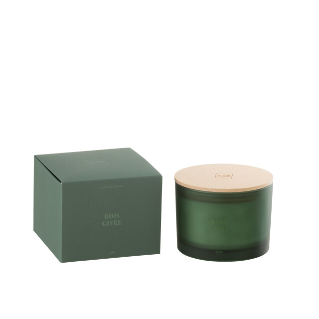 J-Line geurkaars accords essentiels bois givré-28h 11.5x11.5x10cm 3066137 large