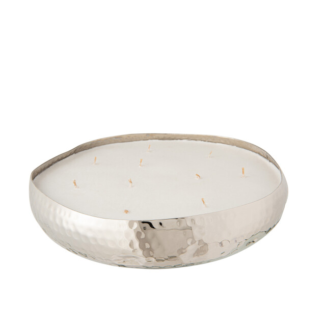 J-Line geurkaars m-chic metaal zilver large-44u 31x31x10cm 3066084 large