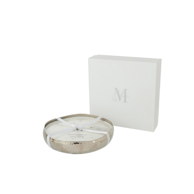 J-Line geurkaars m-chic metaal zilver large-44u 31x31x10cm 3066084 large