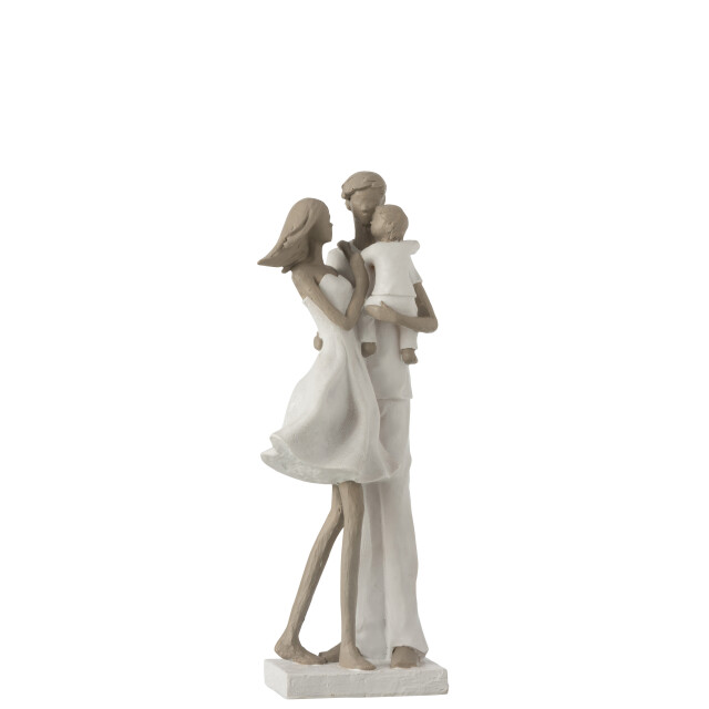 J-Line koppel met kind poly /taupe 11.5x12.5x31cm 3065602 large