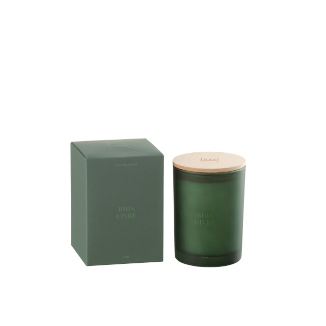 J-Line geurkaars accords essentiels bois givré-38h 8.5x8.5x12.5cm 3066136 large