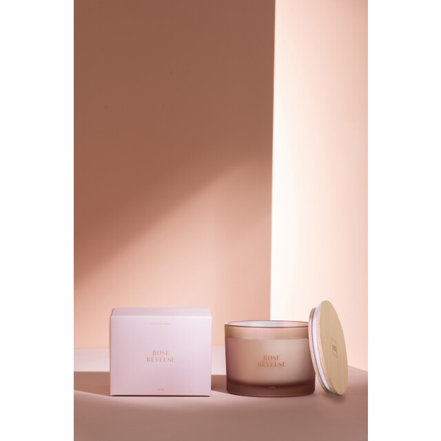 J-Line geurkaars accords essentiels rose rêveuse-28h 11.5x11.5x10cm 3066129 large