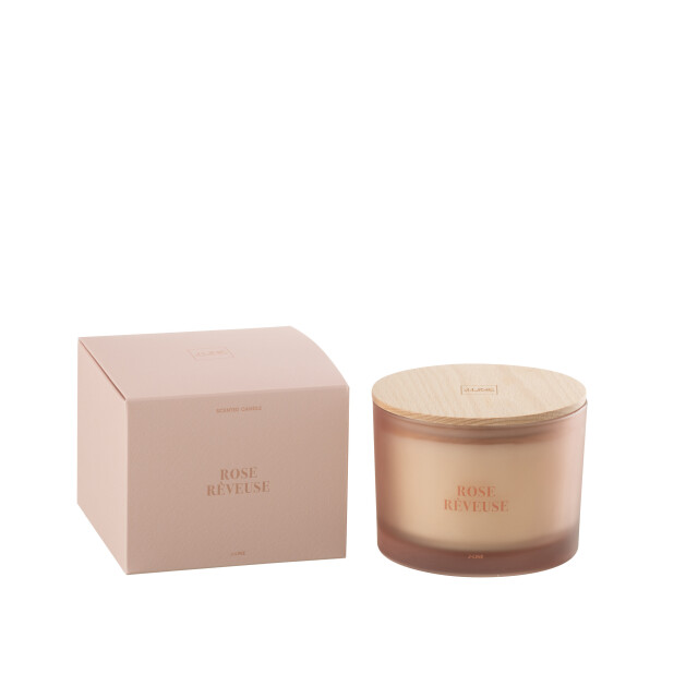 J-Line geurkaars accords essentiels rose rêveuse-28h 11.5x11.5x10cm 3066129 large