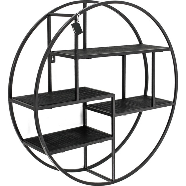 Vtw Living Wandrek metaal wandplank mangohout wandkast wandrek industrieel 3065069 large