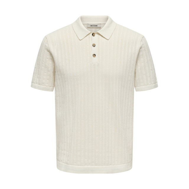 Only & Sons Onsmoon reg 12 ss polo knit off-white 5369.02.0007 large