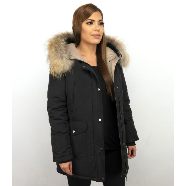 Gentile Bellini Parka jas met bontkraag DM8811-1 large