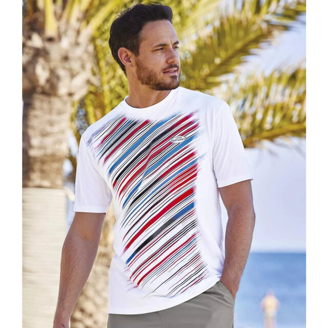 Atlas For Men Heren sport t-shirt (pak van 3) UTAF657_redwhiteblue large