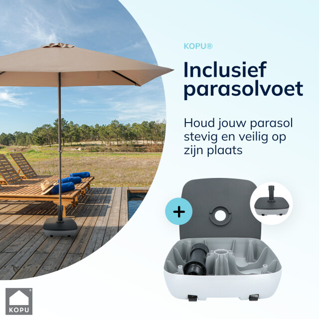 Kopu ® leon parasol rechthoek 150x250 cm met hoes en voet - 2938331 large