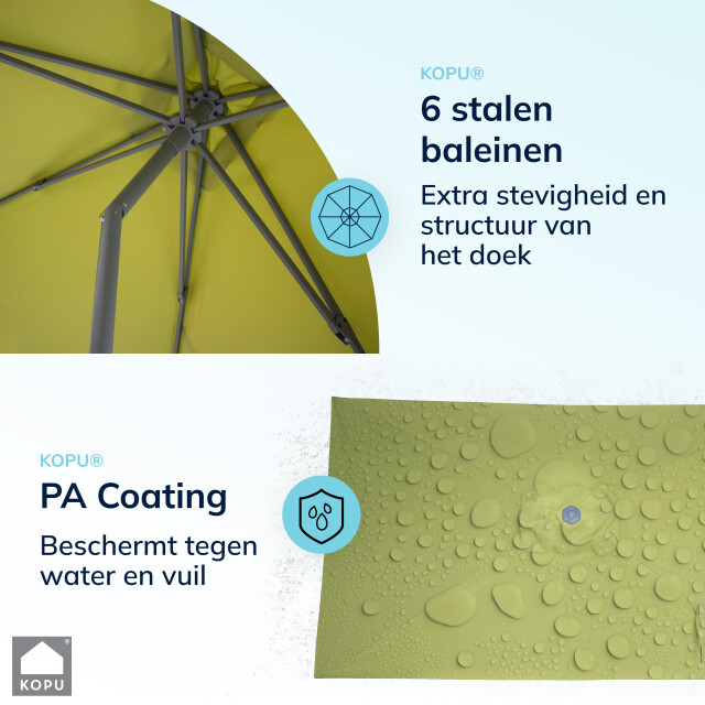 Kopu ® leon parasol rechthoek 150x250cm met hoes en voet balkonparasol olijf 2938330 large